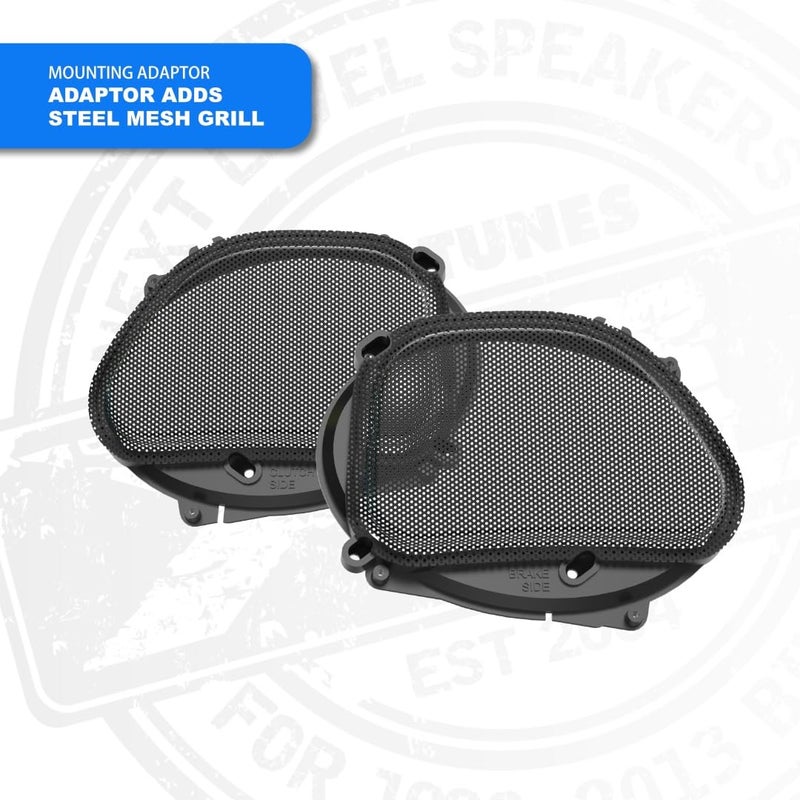 Hogtunes 57 MESH Front Speaker Grills (2 Pack), Fits 1998-2013 Harley-Davidson Road Glide Models - Image 1